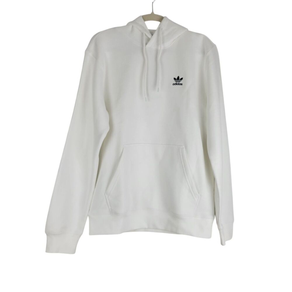 Adidas Men's Regular Size M White Essential Hoody Sweatshirt Trefoil IM4526 NWT